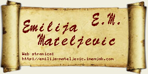 Emilija Mateljević vizit kartica